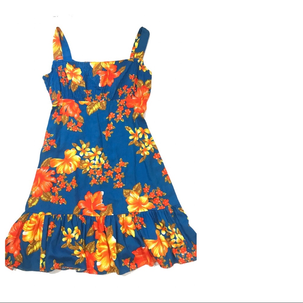 Vintage Royal Hawaiian Sun Dress Bold Floral Print